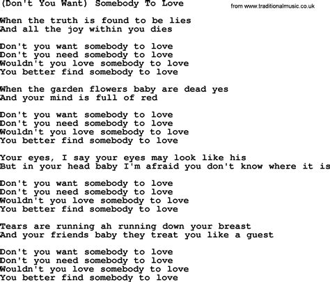 somebody to love lyrics|somebody to love lyrics song.